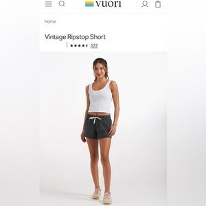Vuori Vintage Ripstop Short 3” Women’s XL Stretch Comfort Athletic Outdoor VW385
